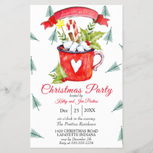 Invitación de fiesta de Navidades de volante acuar