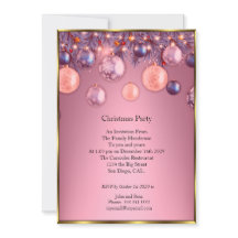 Invitación de fiesta de navidades en baudias rosad