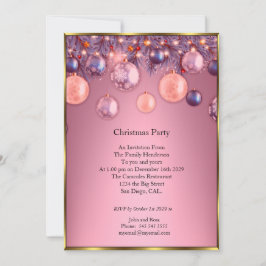 Invitación de fiesta de navidades en baudias rosad