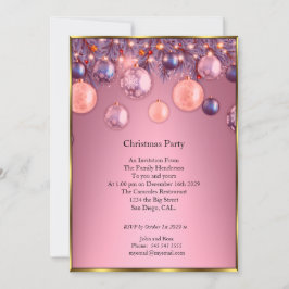 Invitación de fiesta de navidades en baudias rosad