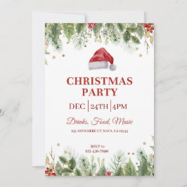 Invitación de Fiesta de Navidades florales de colo