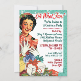 Invitación de Fiesta de Navidades Gal Retro - ¡Qué