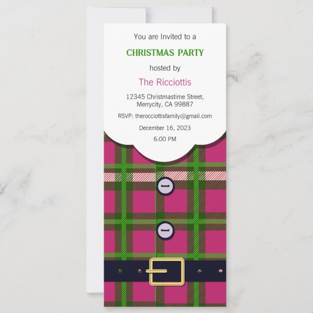 Invitación de fiesta de navidades, invitación de N (Anverso)