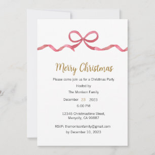 Invitación de fiesta de navidades, invitación de N
