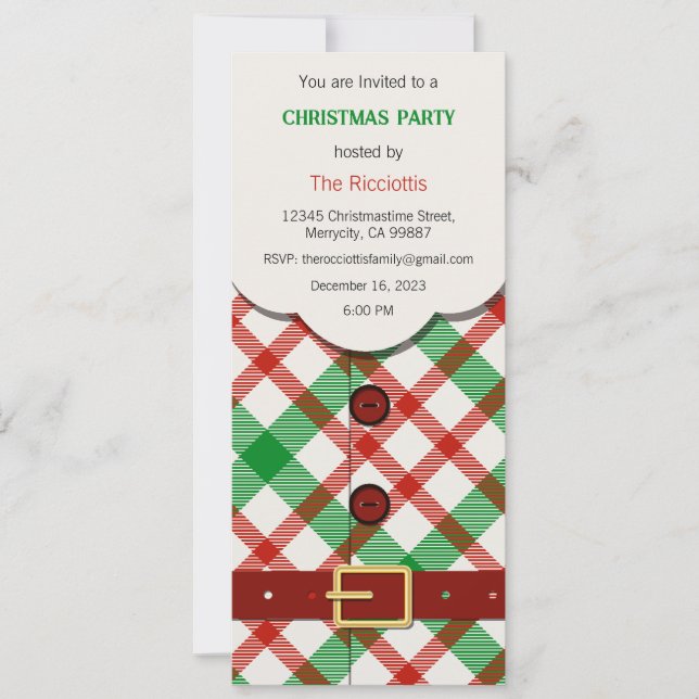 Invitación de fiesta de navidades, invitación de N (Anverso)