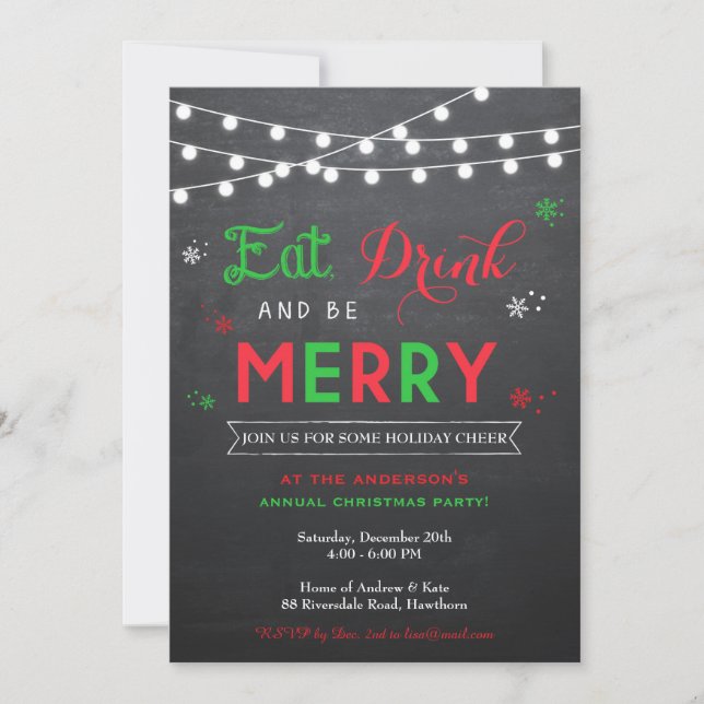 Invitación de fiesta de navidades/Invitación de va (Anverso)