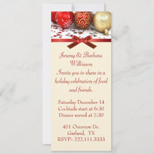 Invitación de fiesta de Navidades largos y elegant
