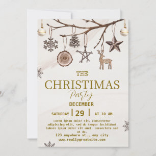 invitación de fiesta de Navidades marrones