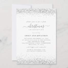 Invitación de Fiesta de Navidades Purpurinas Glam