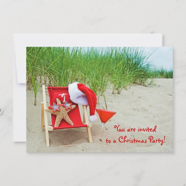 Invitación de Fiesta de Navidades Starfish (Anverso)
