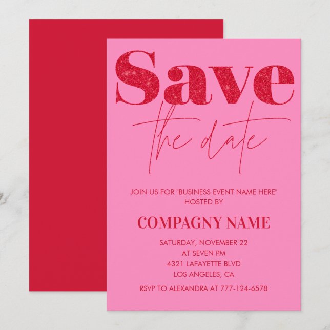 invitación de fiesta de negocios rosa Guarde la fe (Anverso / Reverso)