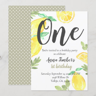 Invitación de fiesta de niño de primer año de limó