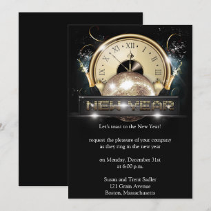 Invitación de fiesta de Noche de Año Nuevo