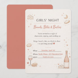 Invitación de fiesta de noche de chicas con tabla 
