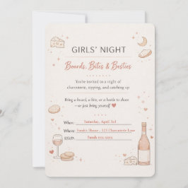 Invitación de fiesta de noche de chicas con tabla 