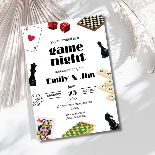 Invitación de fiesta de noche de juegos, fiesta de (Subido por el creador)