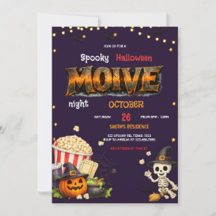 Invitación de fiesta de noche de películas de Hall