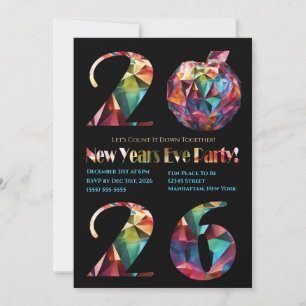 Invitación de fiesta de Nochevieja-Colorida-