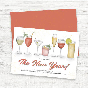 Invitación de fiesta de Nochevieja de bebidas de a