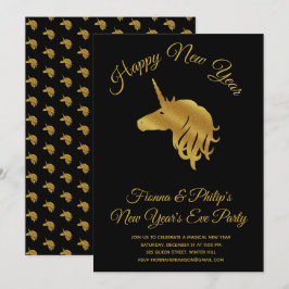 Invitación de Fiesta de Nochevieja del Unicornio M