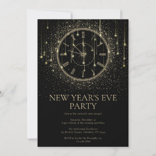 Invitación de fiesta de Nochevieja elegante