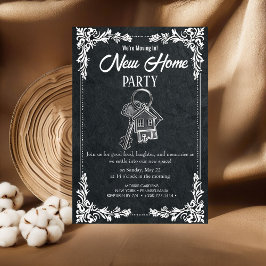 Invitación de fiesta de nueva casa elegante pizarr