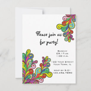 Invitación de fiesta de ondas de color