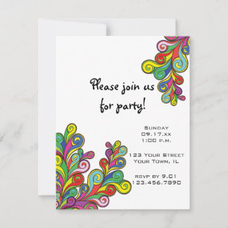 Invitación de fiesta de ondas de color