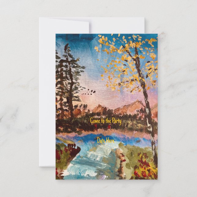 Invitación de fiesta de otoño personalizable o gua (Anverso)