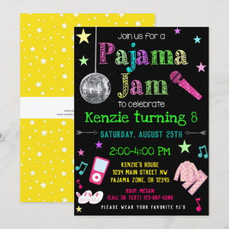 Invitación de Fiesta de Pajama Jam - Invitación de