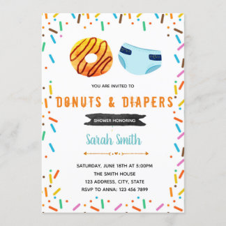 Invitación de fiesta de pañales de donut