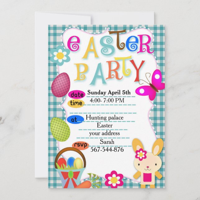 Invitación de fiesta de Pascua (Anverso)
