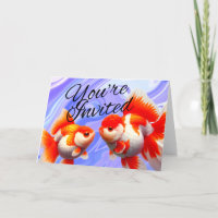 Invitación de fiesta de peces de acuario de Goldfi