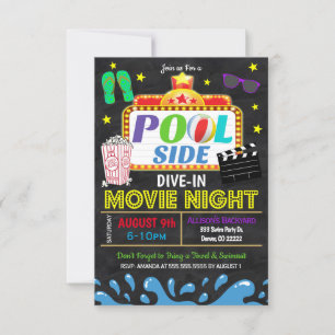 Invitación de fiesta de película de verano para za