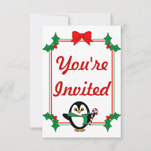 Invitación de Fiesta de penguin de vacaciones