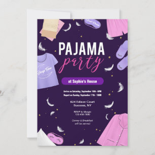 Invitación de fiesta de pijamas para niñas