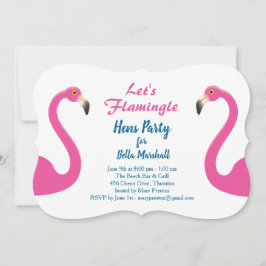 Invitación de fiesta de Pink Flamingo Hens