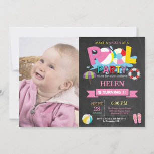Invitación de fiesta de piscina de verano para niñ