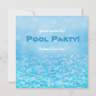 Invitación de fiesta de playa con agua brillante p