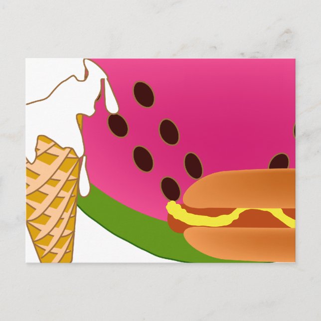 Invitación de Fiesta de postales para picnic (Anverso)