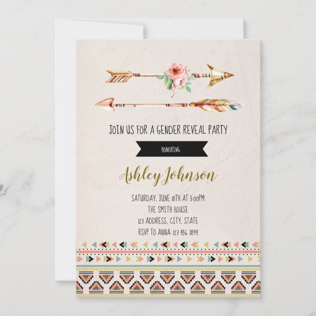 Invitación de fiesta de presentación de género de  (Anverso)