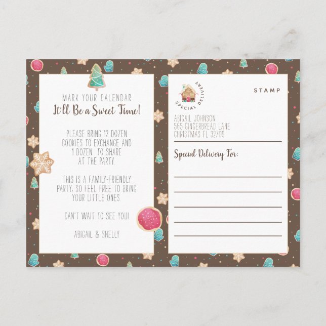 Invitación de fiesta de presupuesto de Holiday Coo (Reverso)