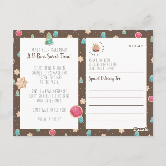 Invitación de fiesta de presupuesto de Holiday Coo (Reverso)