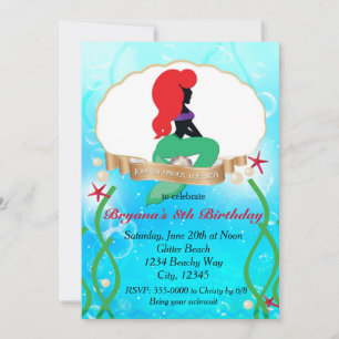 Invitación de fiesta de Pretty MERMAID Beach Under