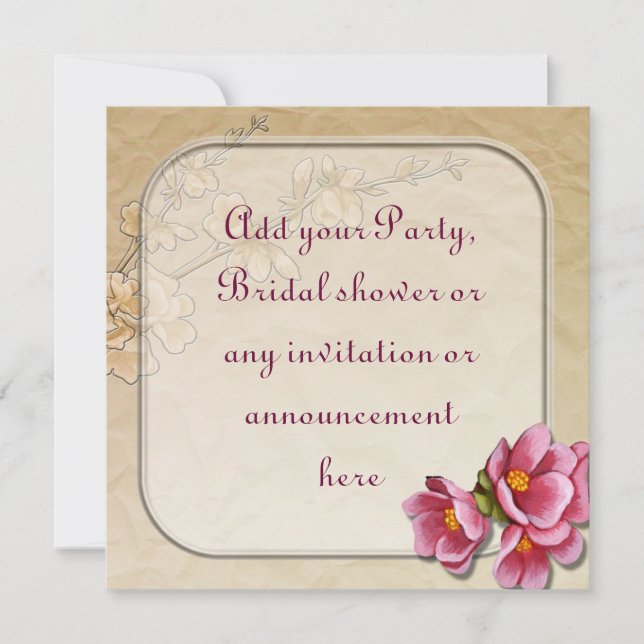 Invitación de Fiesta de primavera o de uso múltipl (Anverso)