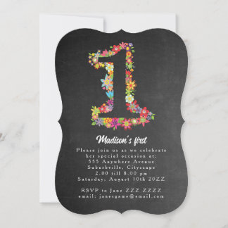 Invitación de Fiesta de primer cumpleaños de la fl