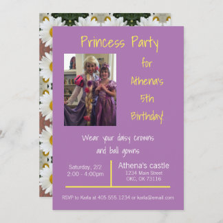 Invitación de fiesta de princesa de coronas de mar