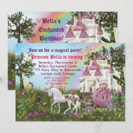 Invitación de fiesta de princesa del castillo de u