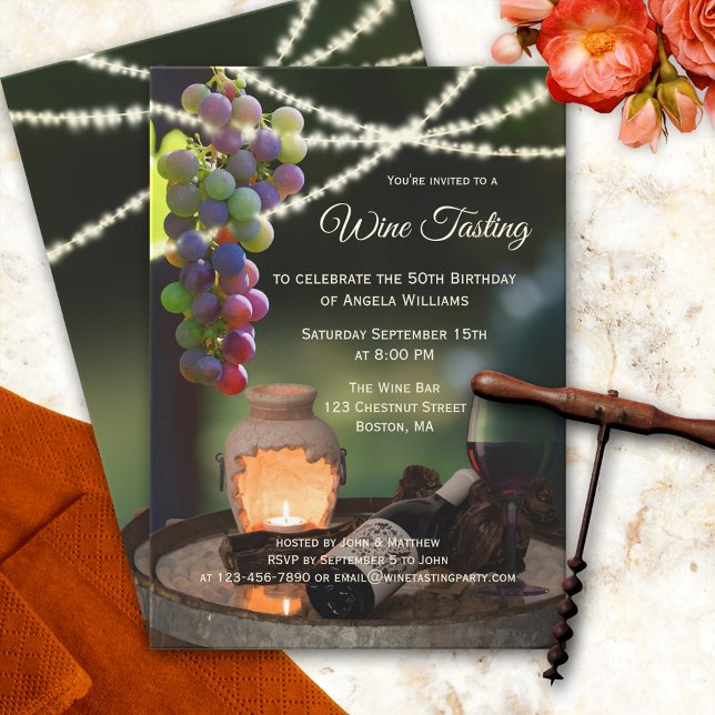 Invitación de fiesta de prueba de vino de las luce (Subido por el creador)