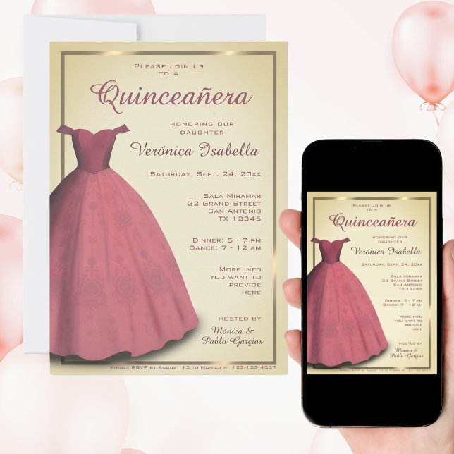 Invitación de fiesta de Quinceañera mis membrillos (Subido por el creador)